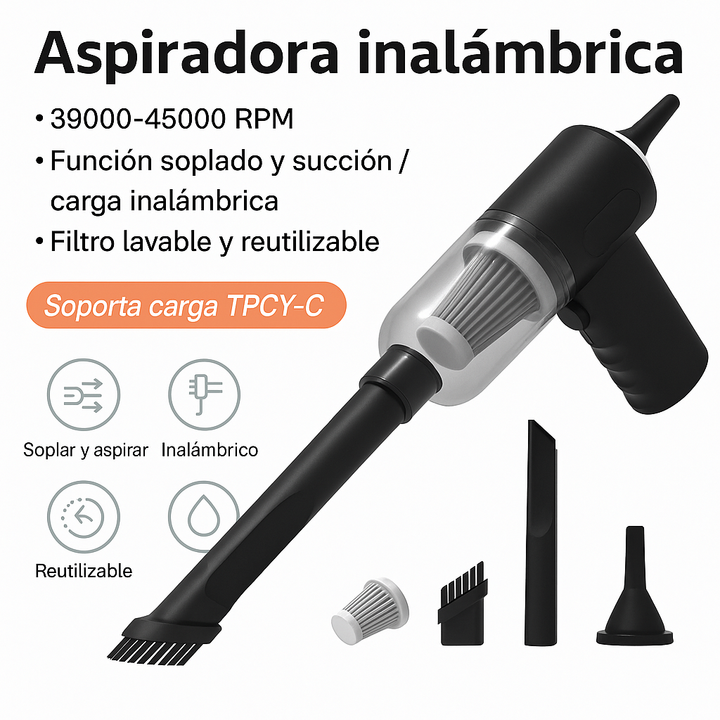 Aspiradora Sopladora Inalambrica 3 En 1