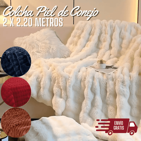 Colcha Tipo Piel De Conejo 2 x 2.20 Metros - Ordenalo Co