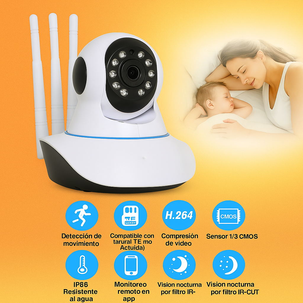 Kit 2 Camaras Seguridad Wifi Roboticas