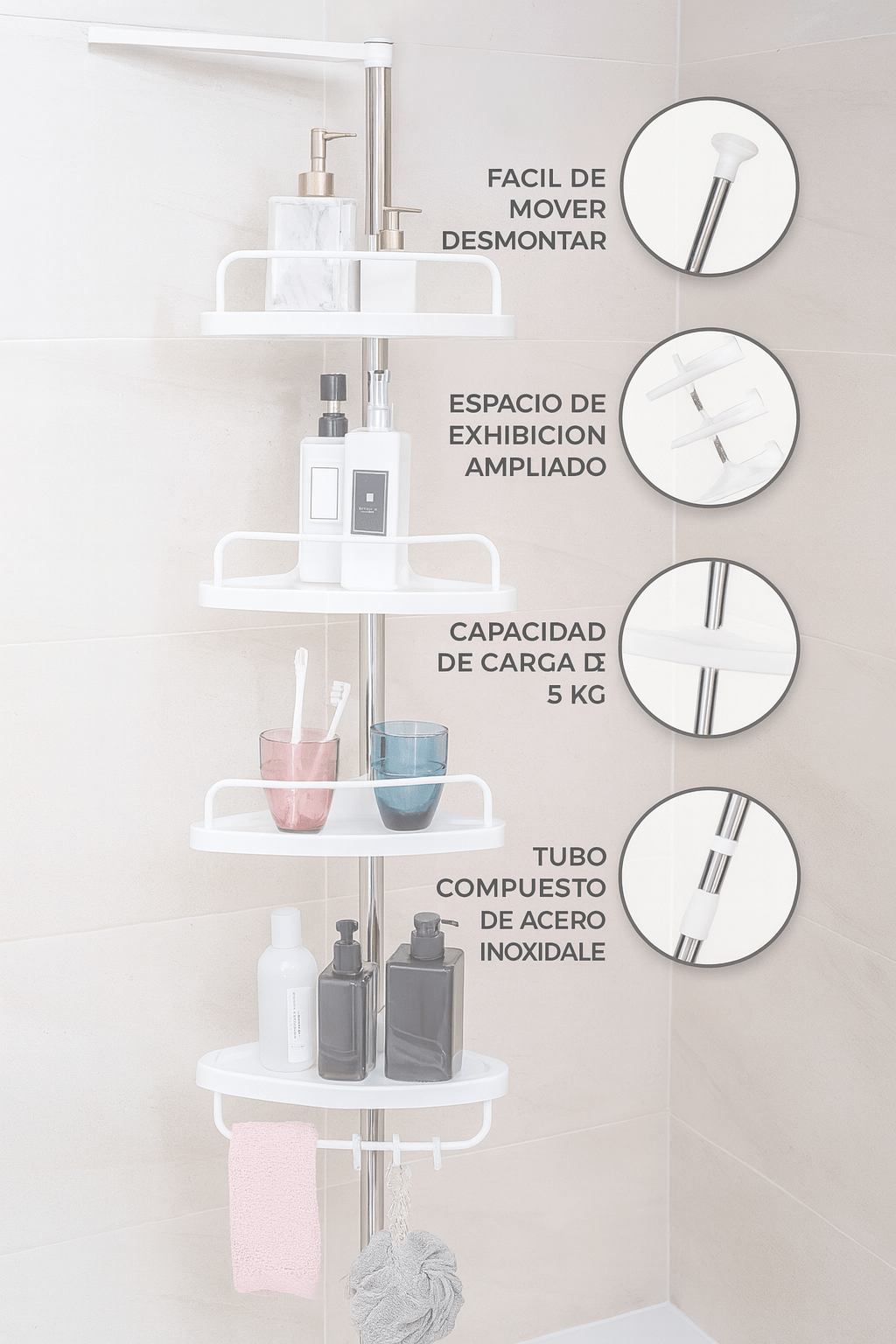 Organizador Esquinero de Baño - Ordenalo Co