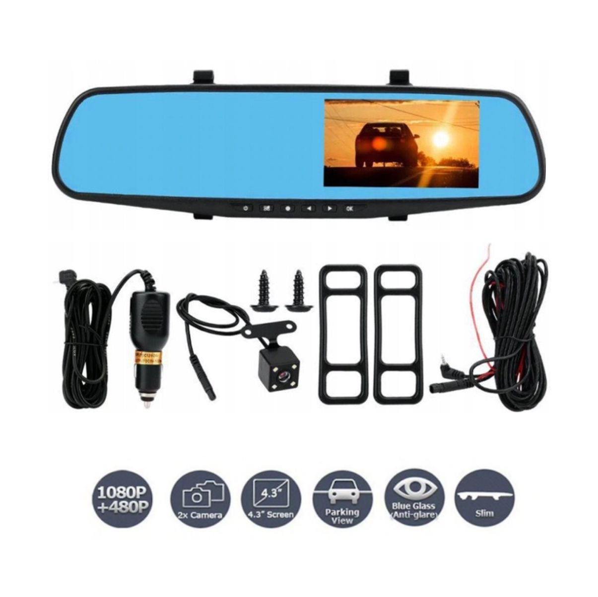 Retrovisor Espejo Doble Camara Full Hd - Ordenalo Co