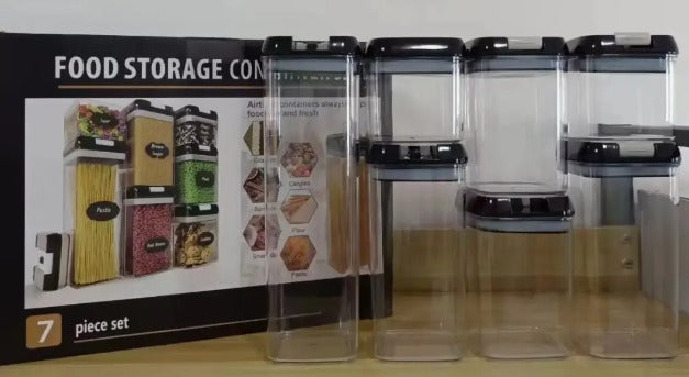 Organizador de cocina 7 frascos hermeticos - empaque del set