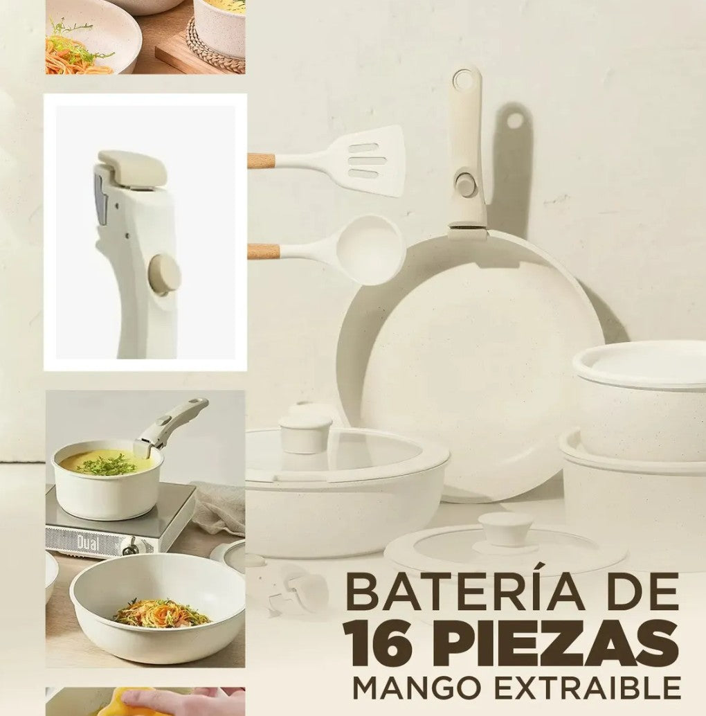 Set de ollas granito premium - utensilios incluidos