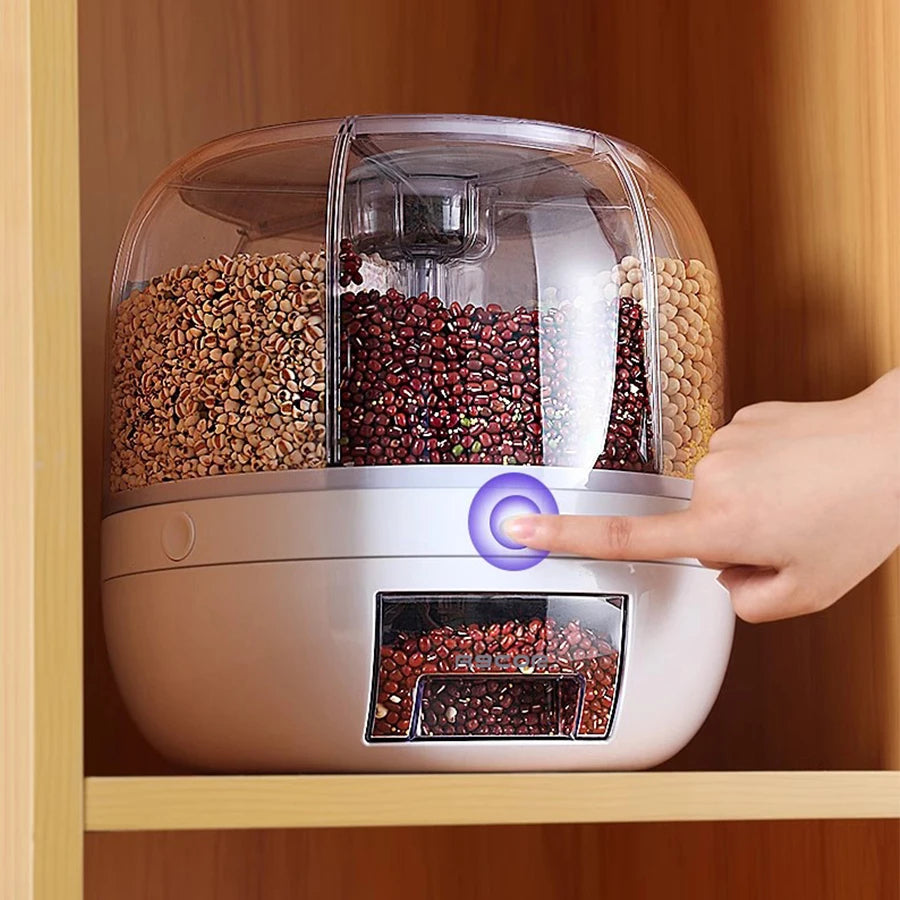 Dispensador Giratorio de Alimentos 360° — 6 Compartimentos