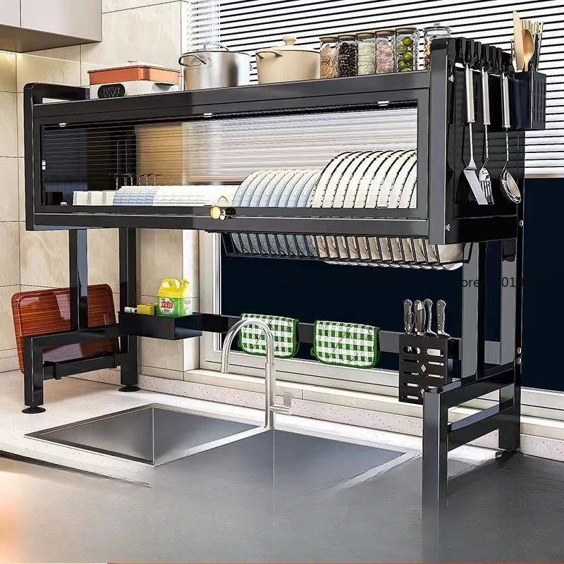 Organizador de fregadero de cocina - instalado sobre el lavaplatos