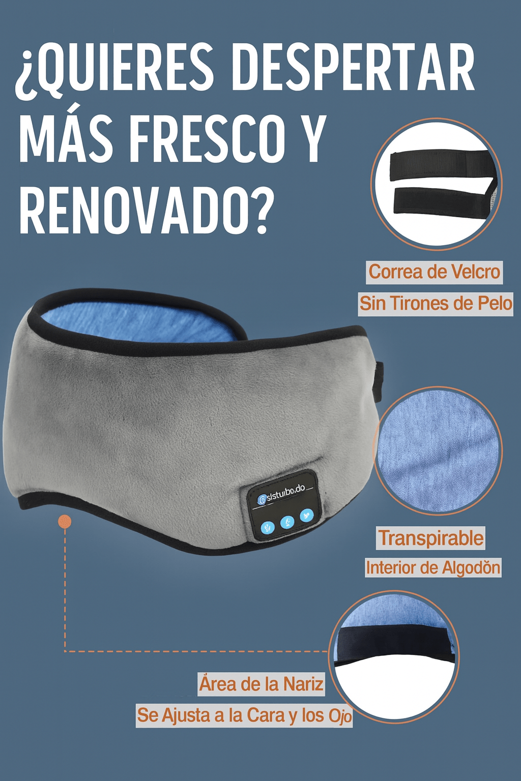Banda Antifaz Para Dormir Con Bluetooth - Ordenalo Co