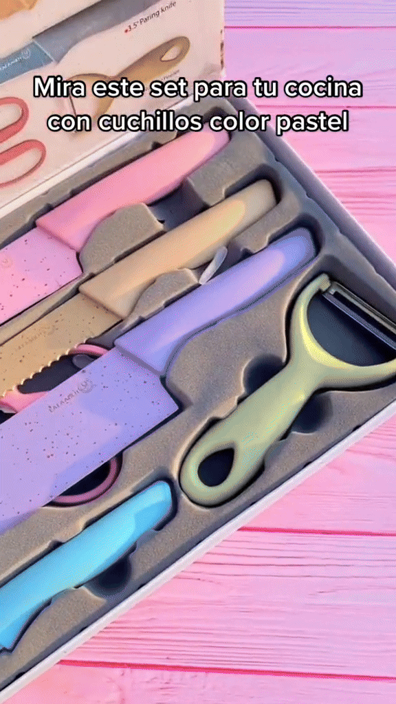 Set De Cuchillos De Colores Para Cocina