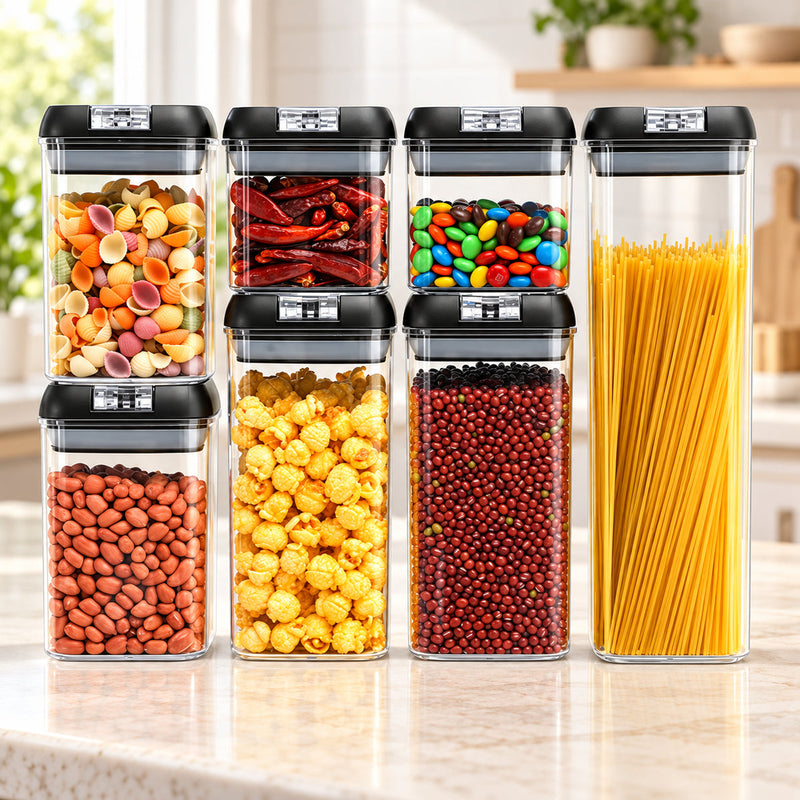 Organizador de cocina 7 frascos herméticos